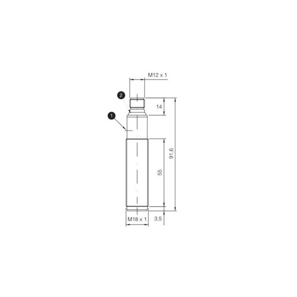 UK1C/G2-0ESY ultrasonic sensor, 10-30DC, M18, 80-900MM, 4-20MA, M12 plug, IP67 - Image 2
