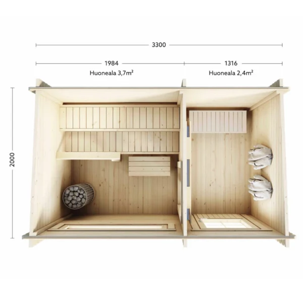 Lillevilla Sauna Palovesi – 6,6 m² / 44mm - Image 3
