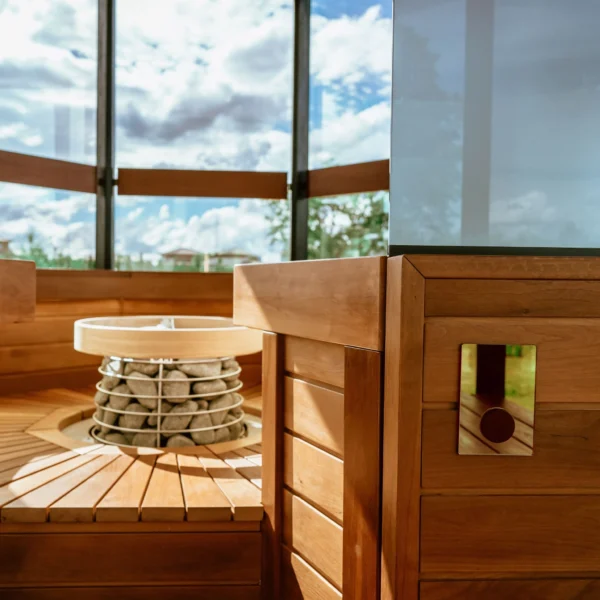 HUUM UKU Glass Gold control panel for luxurious sauna design