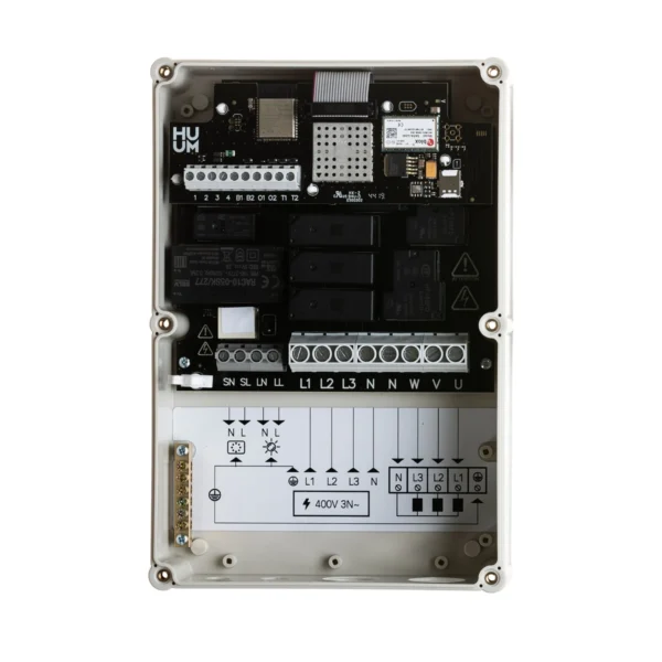 Detailed view of the HUUM UKU WiFi main module for sauna heating