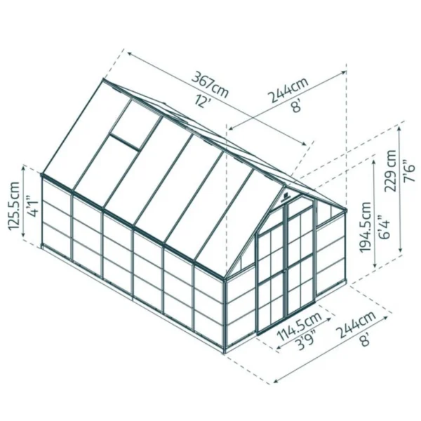 Greenhouse Hybrid Balance 8,9 m2 grey - Image 4