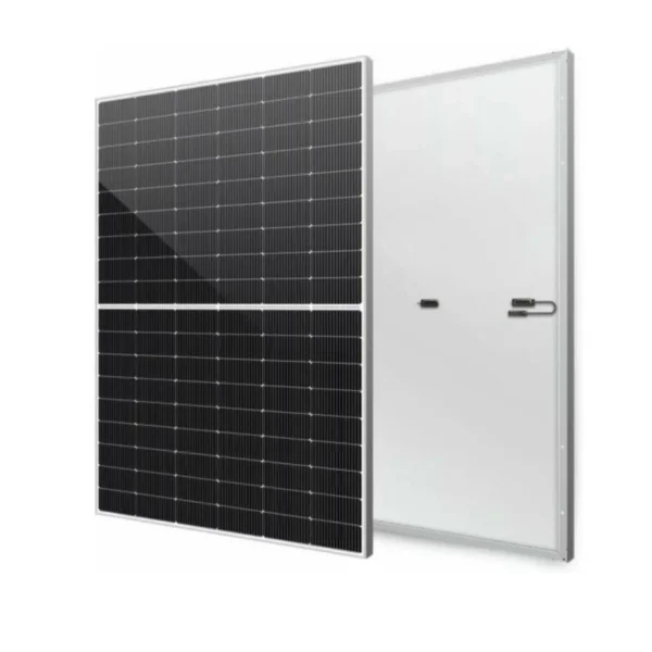 Kontio Solar 410W monocrystalline solar panel with half-cut cell technology, high efficiency, and durable aluminum frame.