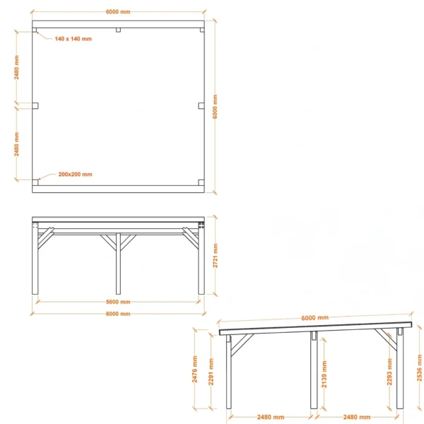 Carport "Ralf" 36m² - 250kg/m² - Image 2