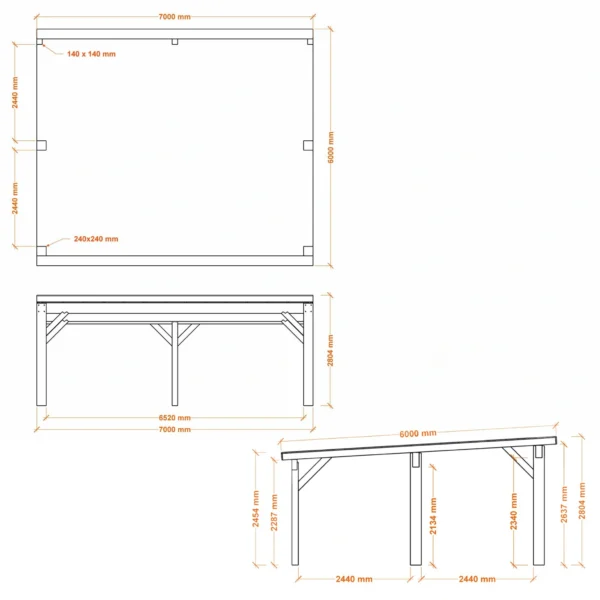Carport "Ralf" 42m² - 250kg/m² - Image 2
