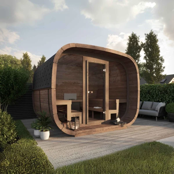 Celestial sauna 3x2.4m lämpöpuusta