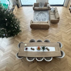 Woodengold oak french herringbone chevron 45°/60° T&G natur (120x650 mm)