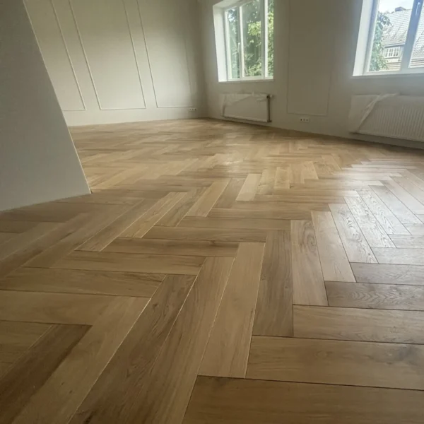 Woodengold tammi kalanruotoparketti T&G natur (70x490 mm) - Image 2
