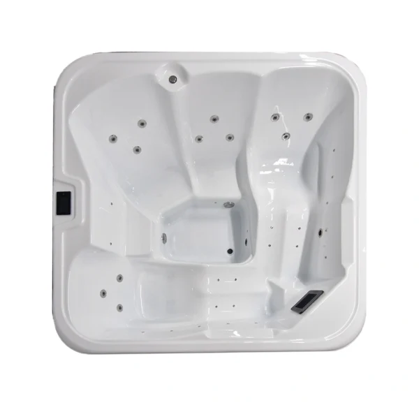 Pacifico hot tub interior top view – 2 lounge beds and 2 seats, white acrylic finish