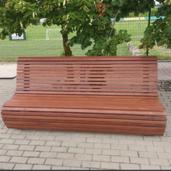 Outdoor bench with backrest Anykšta - Image 2
