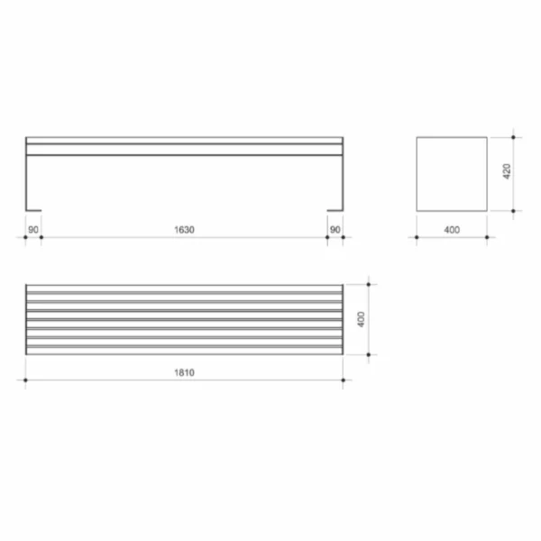 Outdoor bench without backrest SIGA - Image 4